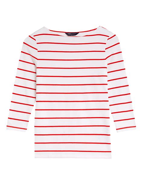 Buy Cotton Rich Striped Slim Fit T-Shirt at Marks & Spencer