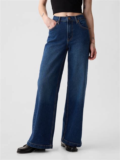 High Rise Stride Wide-Leg Jeans | Gap