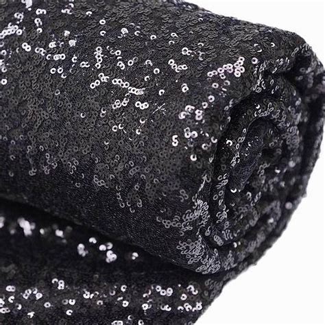 Efavormart 54"x4 Yards Black Premium Sequin Fabric Bolt, Sparkly DIY ...