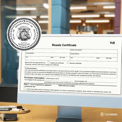 Get a Missouri Resale Certificate Online | TaxHero