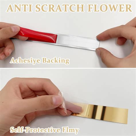 16.4ft Golden Metal Trim Wall Strip, 201 Stainless Steel Self Adhesive ...