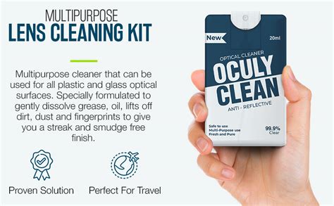 OCULY Glass Cleaner Spray Kit for Eyeglasses & Camera Lenses
