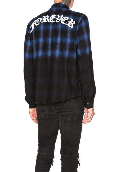 Amiri Fade Out Forever Plaid in Royal Blue | FWRD