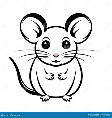 Clean and Simple Black and White Mouse Illustration Stock Illustration ...