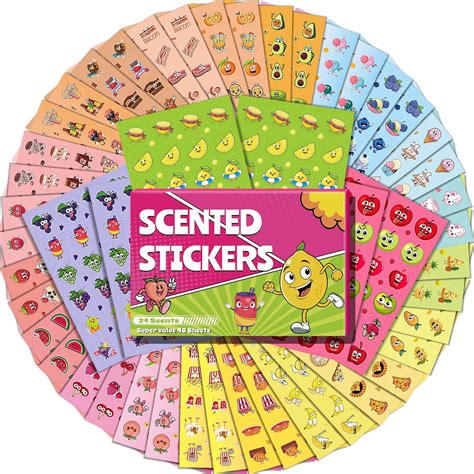 HORIECHALY Scratch and Sniff Stickers for Kids, Smelly Stickers 48 ...