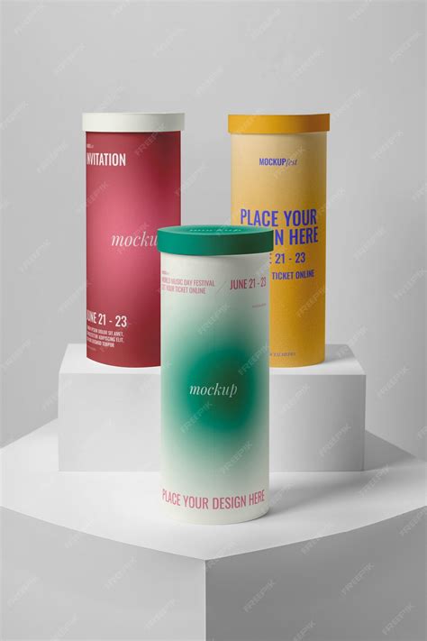 Premium PSD | Paper tubes mockup design
