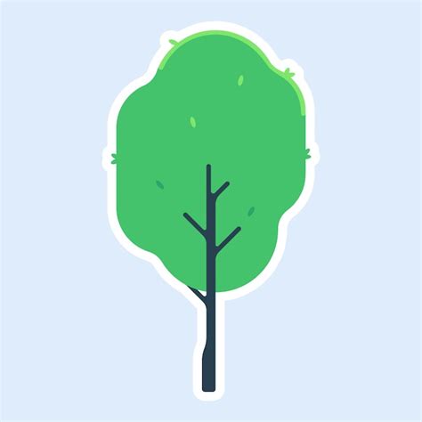 Tree simple vector sticker illustration | Premium Vector