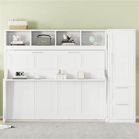 JIJIWANG Full Size Murphy Bed Wall Bed with Closet and India | Ubuy