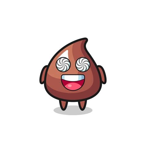 Cute choco chip character with hypnotized eyes | Premium Vector