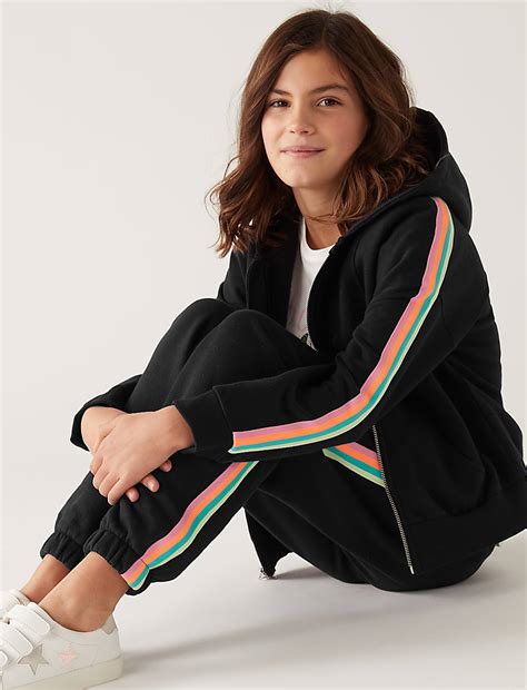 Buy Cotton Rich Side Stripe Joggers at Marks & Spencer