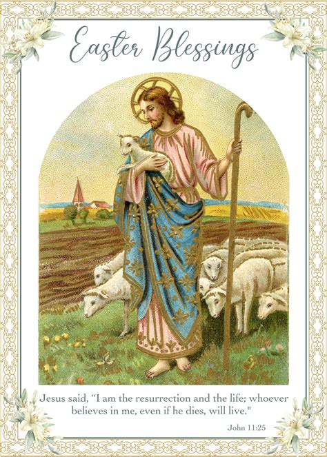 Catholic Easter Card, Printable Religious Easter Card, Easter Blessings ...