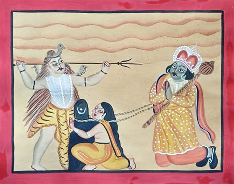 Shop Handmade Markandeya and Lord Shiva in Kalighat Artwork