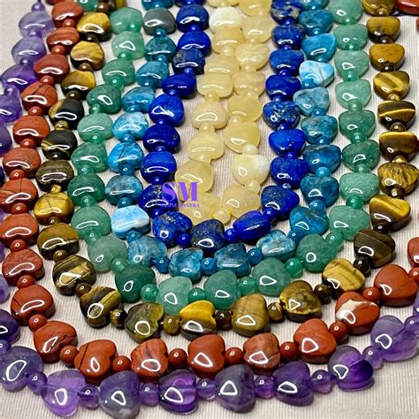Gemstone Crystal Beads - AAA Quality Heart Shape Gemstone Beads Strand ...