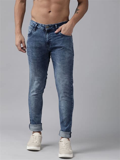 The Roadster Lifestyle Co. Men Slim Tapered Fit Light Fade Stretchable ...