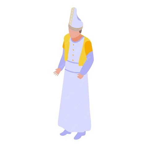 Weiße Kleidung, Priester-Symbol. Isometrisches Symbol für weiße ...