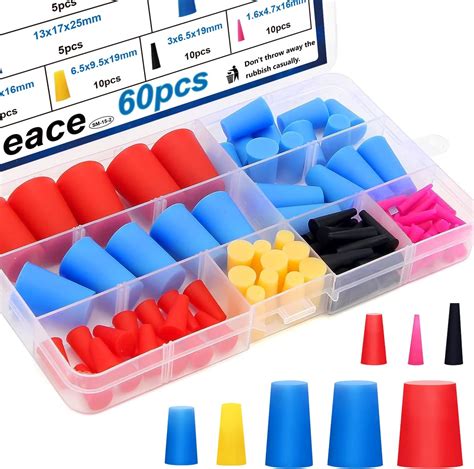 smseace 60Pack 8-Sizes Silicone Rubber Tapered Plug India | Ubuy
