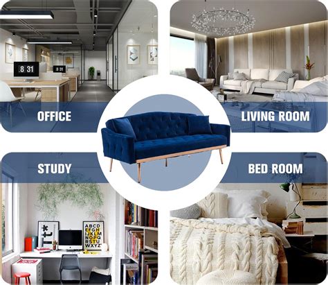 Buy Virabit Loveseat Sofa Bed,Velvet Convertible Loveseat with Plywood ...