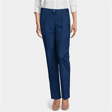 Royal blue flat-front regular fit Slacks | Sumissura