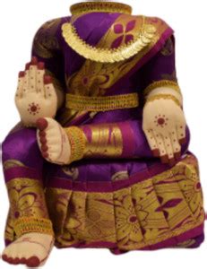 Puja N Pujari Varalakshmi Idol Viloet and Gold Saree Showpiece with one ...