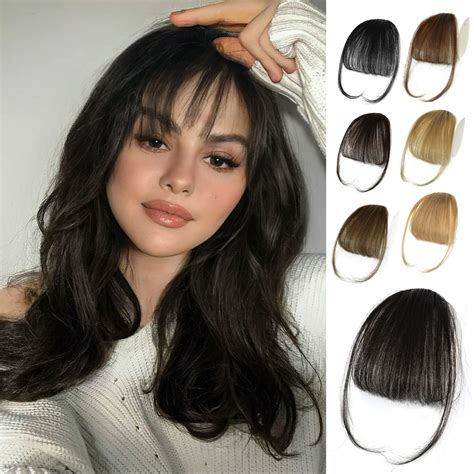 Amazon.com : Vigorous Clip in Real Human Hair Bangs - Black, Honey ...