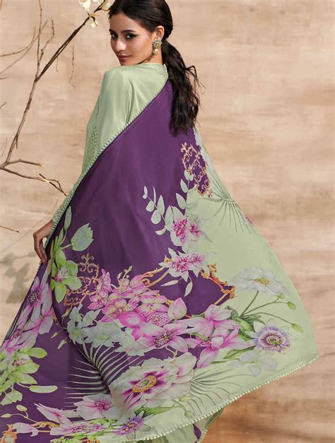 Kimora Cotton Satin Unstitched Suit Dress Material Green – Stilento