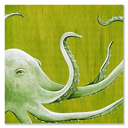 GreenBox Art + Culture Green Octopus by Karin Grow Canvas Wall Art, 18 ...
