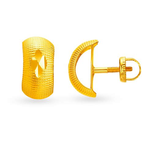 Simple Matte Finish Gold Stud Earrings