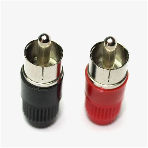 RCA Plug Male Connector Pair (Red & Black) – QuartzComponents