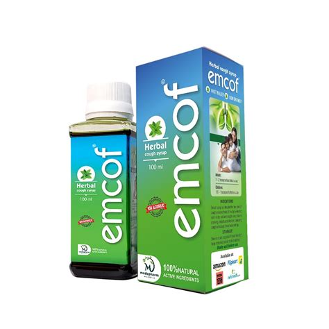 Emcof Herbal Cough Syrup | Clinically Tested Formula Fast-acting Relief ...