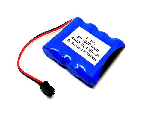 INVENTO 1pcs 5V 1000 mAh Ni-mh Rechargeable 1.2V x 4 AA Cell Battery ...