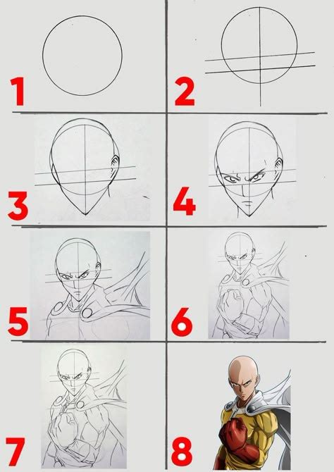 Image result for Saitama Drawing Tutorial