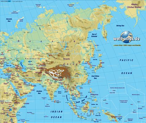 Map of Asia, map of the world physical (General Map / Region of the ...