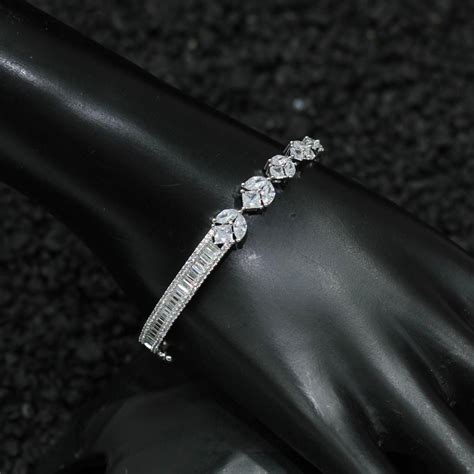 Silver Plated AD Kada Bracelet Lock Openable – Aditya Art Jewellery