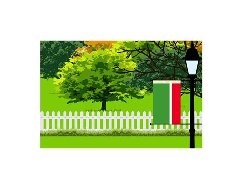 Chechen Republic Trees Street Lamp Vector Illustration – City Vectors