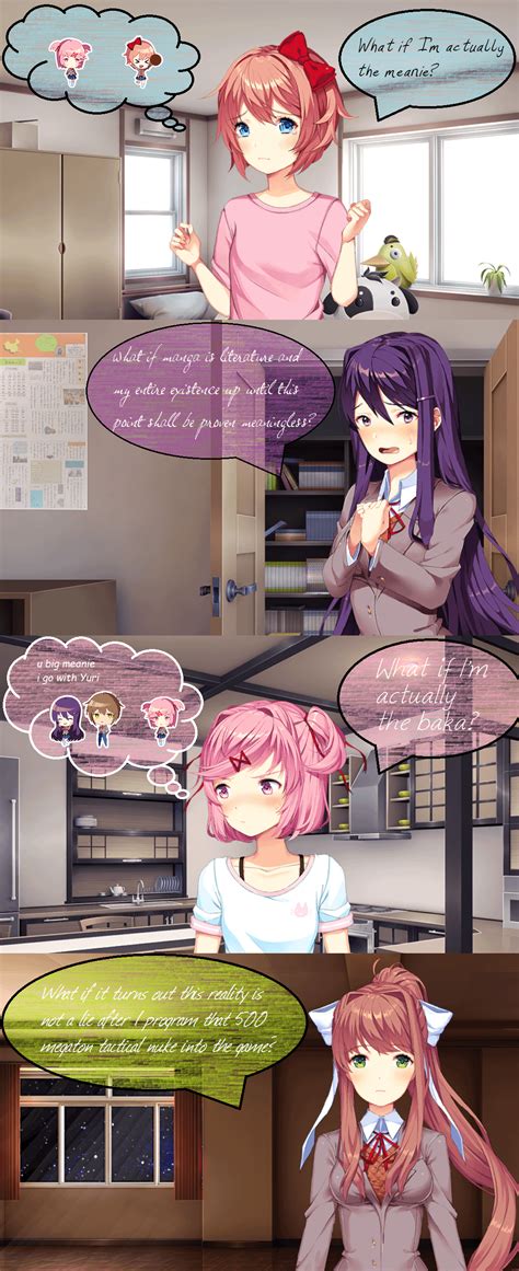 Yuri just said that manga is not literature! Natsuki is not amused.,, 💗 ...