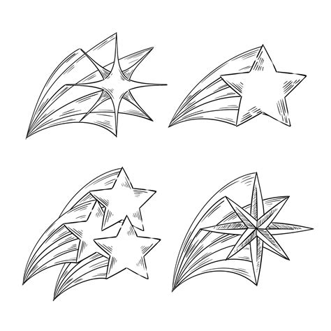 Free Vector | Shooting star drawing illustration