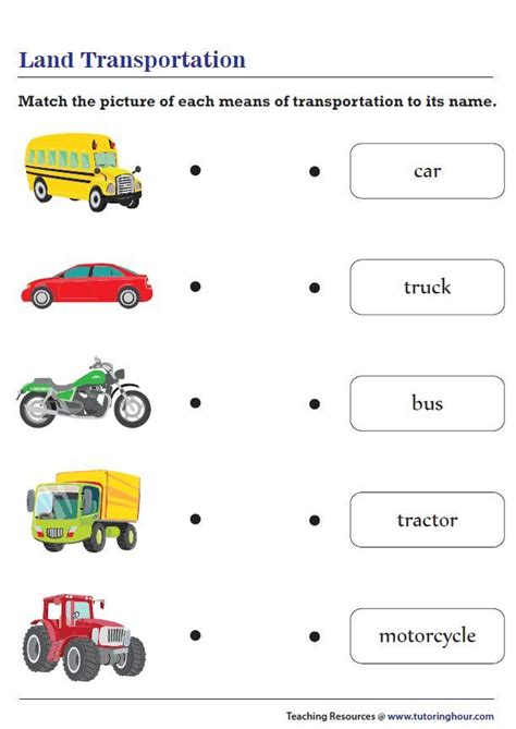 Transportation Matching Worksheet 的图像结果