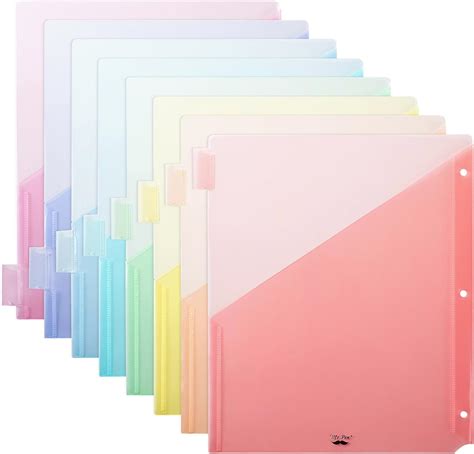 Mr. Pen- Binder Dividers with Pockets and Tabs, 8 Pack, Dividers for 3 ...