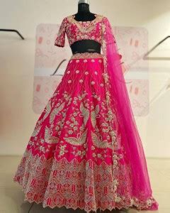 dharani Self Design Semi Stitched Lehenga & Crop Top - Buy dharani Self ...