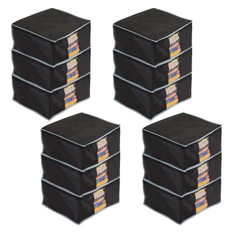 Prettykrafts Set of 12 Non Woven Foldable Saree Cover/Cloth Storage Bag ...