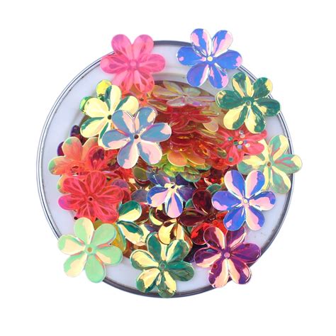 ZIJING 3D Flower Shape Sequins Gold Silver Colors Red Blue Pink Purple ...