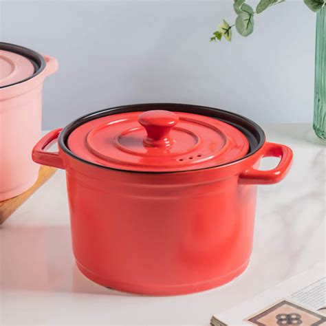 Ceramic Stock Pot With Lid Medium