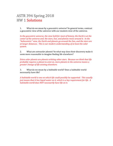 Homework #1 - answer key - ASTR 394 Spring 2018 HW 1 Solutions 1. What ...