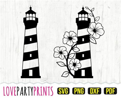 Floral Lighthouse SVG DXF PNG Pdf Lighthouse Svg Ocean - Etsy India