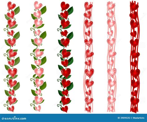 Various Valentine S Day Heart Borders Stock Illustration - Illustration ...