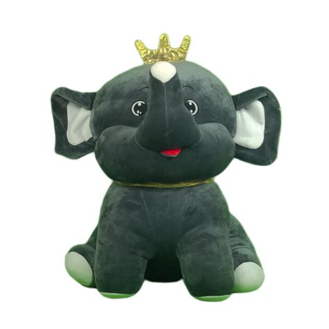 Buy Play Hour Elephant Plush Soft Toy with Crown for Ages 3 Years and ...