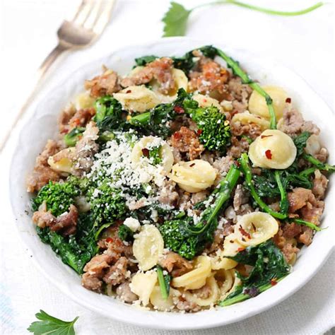 Orecchiette with Sausage and Broccoli Rabe l Panning The Globe
