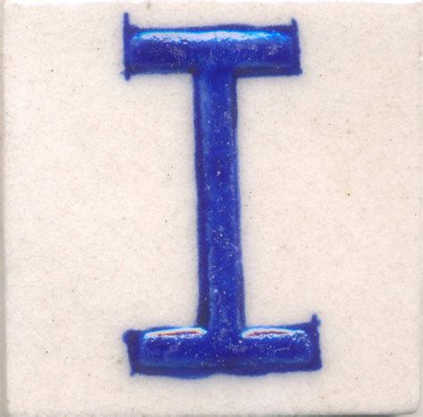Blue I alphabet white tile (2x2) – NEERJA INTERNATIONAL INC