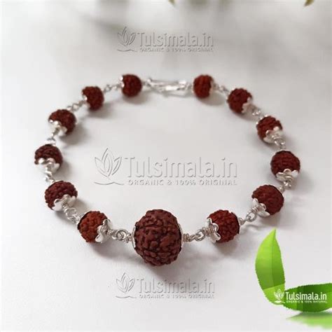 Seven Face Rudraksh in Pure Silver Cap 8mm Rudraksha Bead Bracelet ...