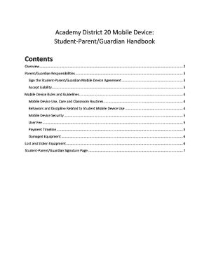 Fillable Online airacademy asd20 Academy District 20 Mobile Device ...